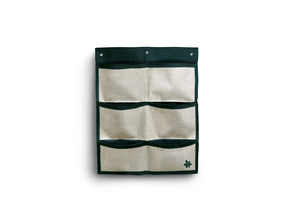 Wall_Yute_6 Jardín vertical de yute con 6 ventanas de cultivo - WALL JUTE 6 - Imagen 1