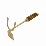 Azadilla cuernos de mano de madera y acero inoxidable