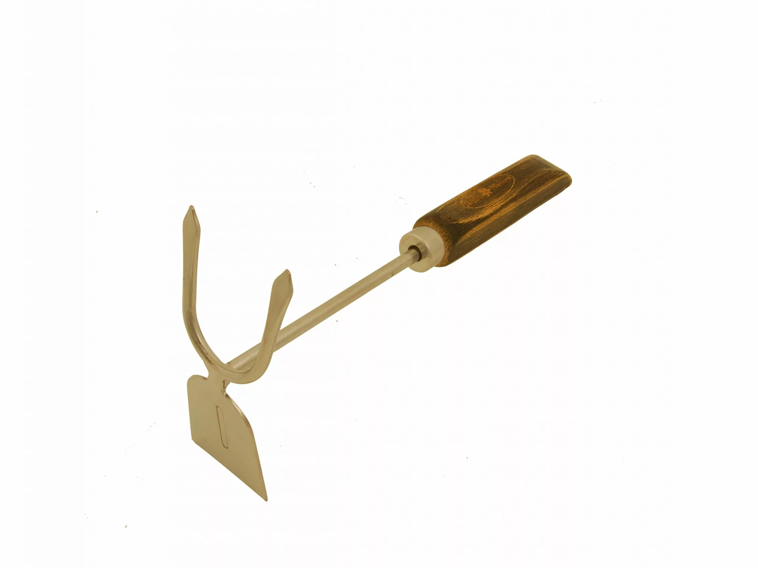 azadilla cuernos Azadilla cuernos de mano de madera y acero inoxidable - Imagen 1