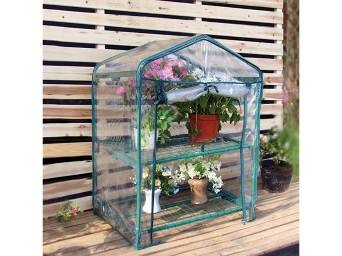 Huerto Urbano Relaxdays Con Bolsa De Plantar, Invernadero Mini 70x68x50 Cm - PVC Transparente Y Acero Verde, Cremallera Para Ventilación
